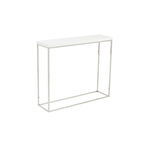 Homeroots 35" White And Silver Frame Console Table   400513