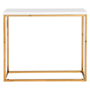 Homeroots 35" White And Gold Frame Console Table   400526