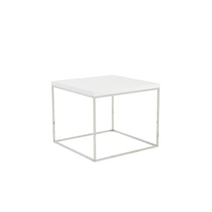 Homeroots 20" Silver And White Square End Table   400527