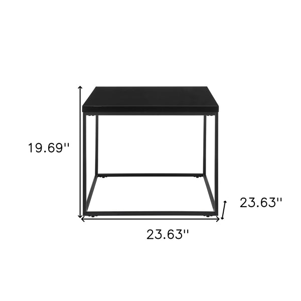 Homeroots 20" Black Square End Table   400528