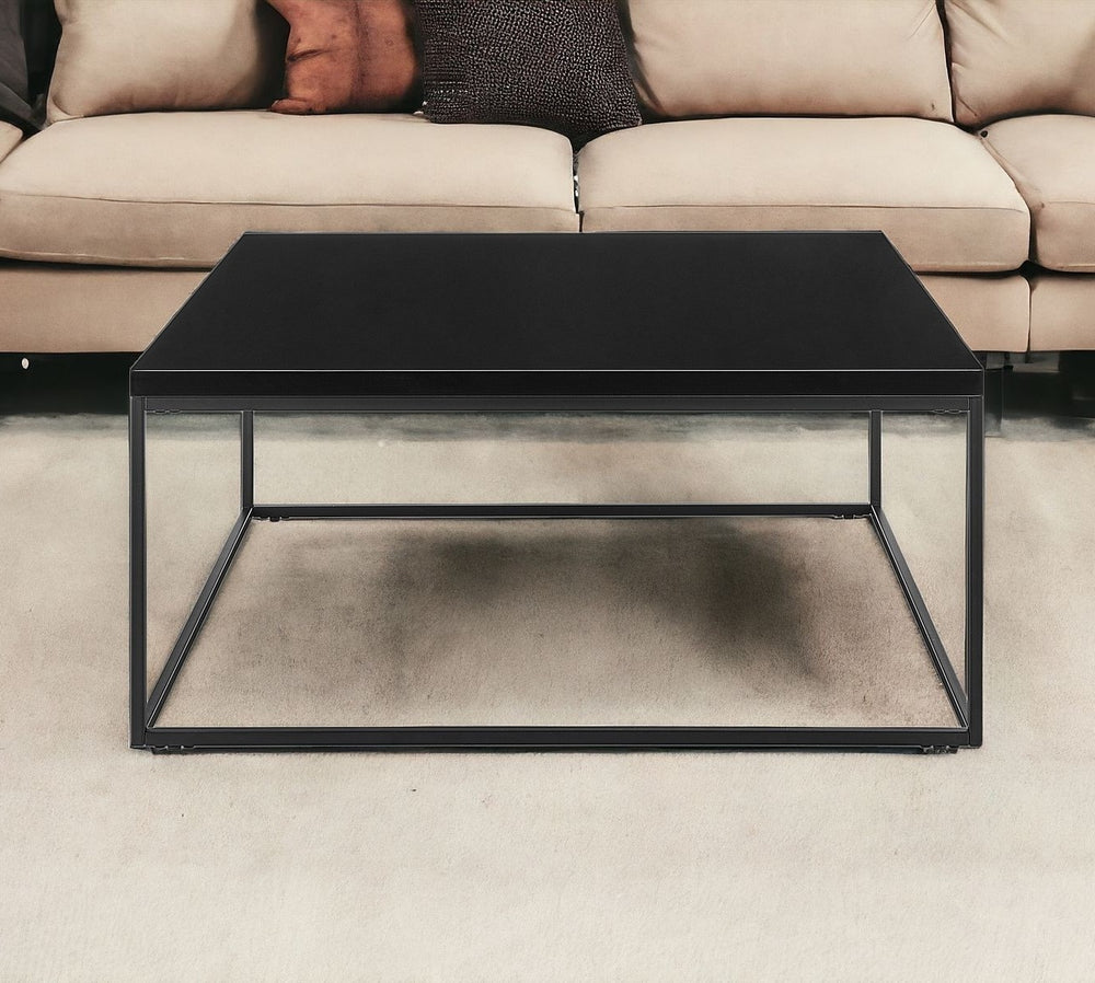 Homeroots 35" Black Metal Square Coffee Table   400550