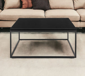 Homeroots 35" Black Metal Square Coffee Table   400550