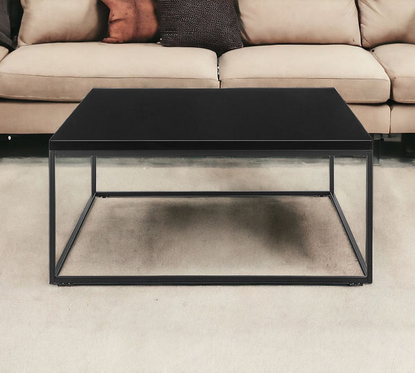 Homeroots 35" Black Metal Square Coffee Table   400550