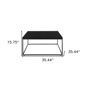 Homeroots 35" Black Metal Square Coffee Table   400550