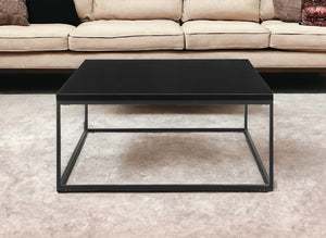 Homeroots 35" Black Metal Square Coffee Table   400550
