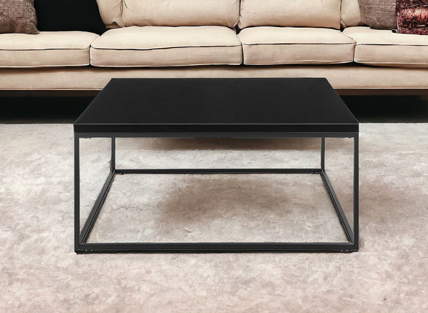 Homeroots 35" Black Metal Square Coffee Table   400550