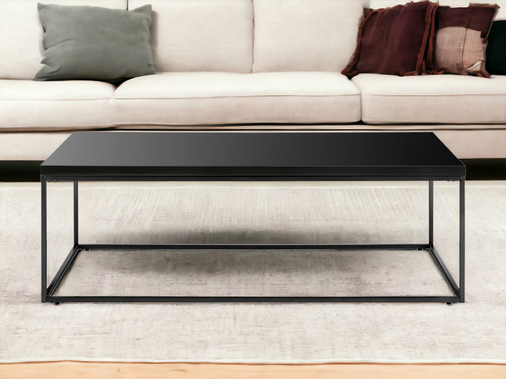 Homeroots 47" Black Metal Coffee Table   400551
