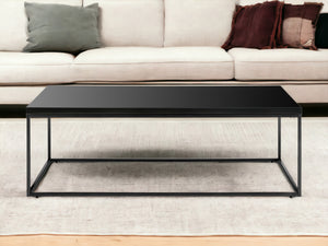 Homeroots 47" Black Metal Coffee Table   400551