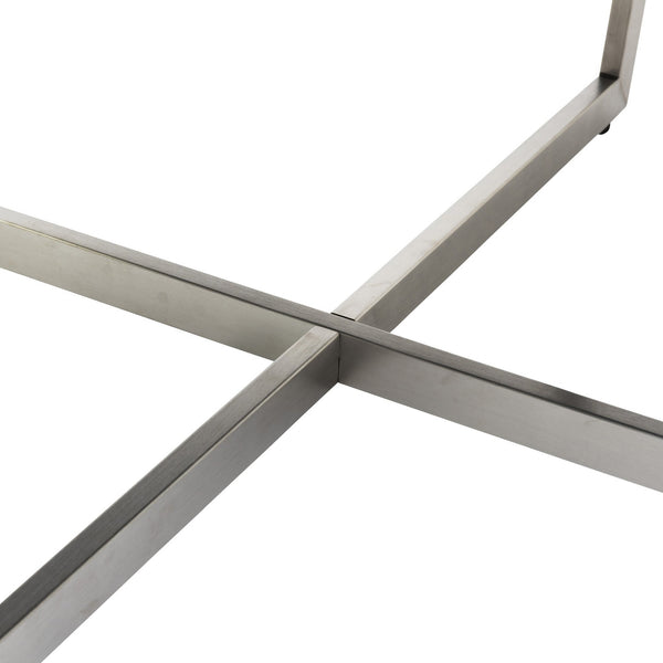 Homeroots 36" Black And Silver Faux Marble Round Coffee Table   400560