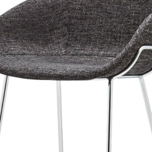 Homeroots Set Of Two 30" Black And Silver Steel Low Back Bar Height Bar Chairs   400564