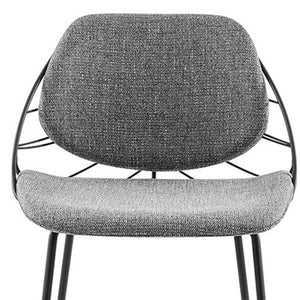 Homeroots Set Of Two 26" Light Gray And Black Steel Low Back Counter Height Bar Chairs   400571