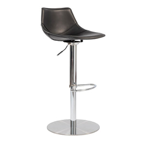 Homeroots 32" Black And Silver Steel Swivel Low Back Bar Height Bar Chair   400583