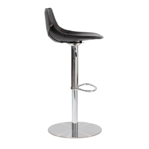 Homeroots 32" Black And Silver Steel Swivel Low Back Bar Height Bar Chair   400583