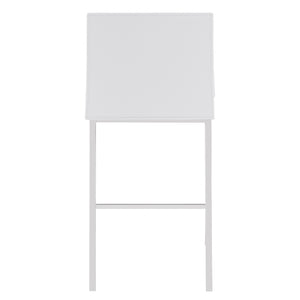Homeroots Set Of Two 24" White And Silver Steel Low Back Counter Height Bar Chairs   400591