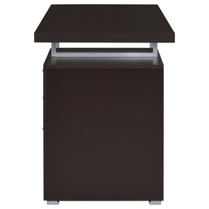 English Elm Modern 47.25-inch Reversible 3-Drawer Office Desk with Silver Metal Frame and File-Ready Storage Cappuccino 51.75 L x 26 W x 5.66 H B011P362061