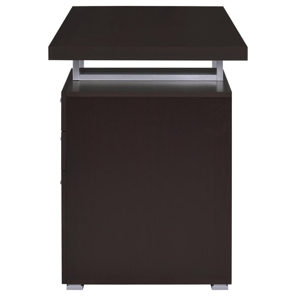 English Elm Modern 47.25-inch Reversible 3-Drawer Office Desk with Silver Metal Frame and File-Ready Storage Cappuccino 51.75 L x 26 W x 5.66 H B011P362061