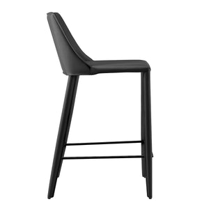 Homeroots 26" Black Steel Low Back Counter Height Bar Chair   400599