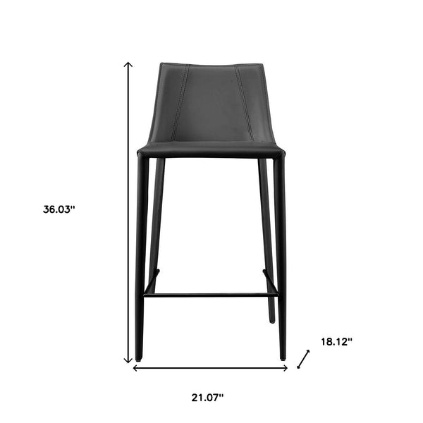 Homeroots 26" Black Steel Low Back Counter Height Bar Chair   400599