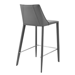 HomeRoots 26" Gray Steel Low Back Counter Height Bar Chair - Modern Comfort for Stylish Kitchens & Bars 400602
