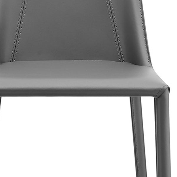 HomeRoots 26" Gray Steel Low Back Counter Height Bar Chair - Modern Comfort for Stylish Kitchens & Bars 400602