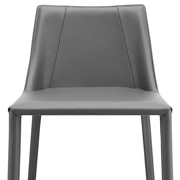 HomeRoots 26" Gray Steel Low Back Counter Height Bar Chair - Modern Comfort for Stylish Kitchens & Bars 400602