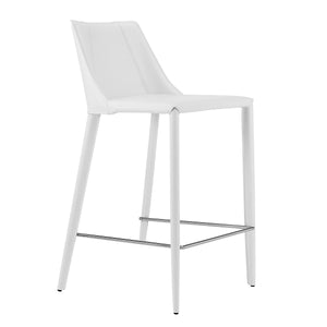 Homeroots 26" White Steel Low Back Counter Height Bar Chair   400603