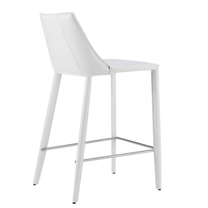 Homeroots 26" White Steel Low Back Counter Height Bar Chair   400603
