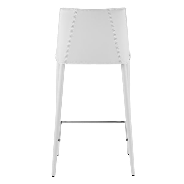 Homeroots 26" White Steel Low Back Counter Height Bar Chair   400603