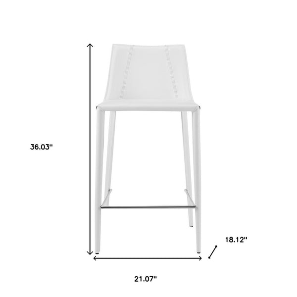 Homeroots 26" White Steel Low Back Counter Height Bar Chair   400603