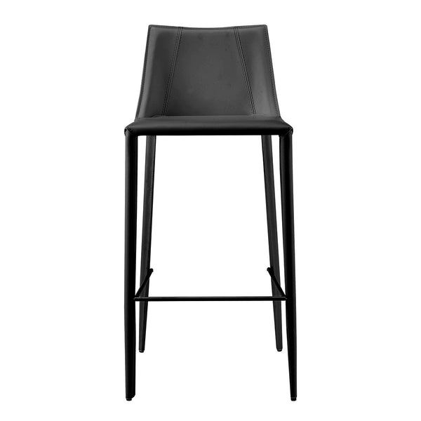 Homeroots 30" Black Steel Low Back Bar Height Bar Chair   400604