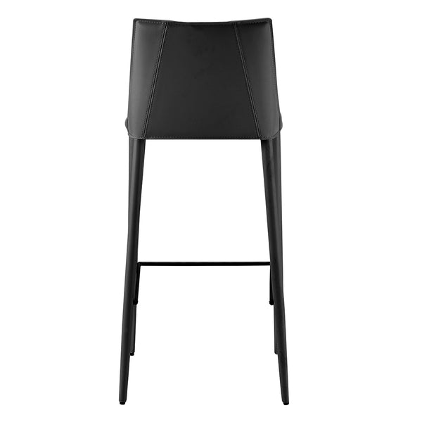 Homeroots 30" Black Steel Low Back Bar Height Bar Chair   400604