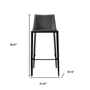 Homeroots 30" Black Steel Low Back Bar Height Bar Chair   400604