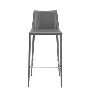Homeroots 30" Gray Steel Low Back Bar Height Bar Chair   400606