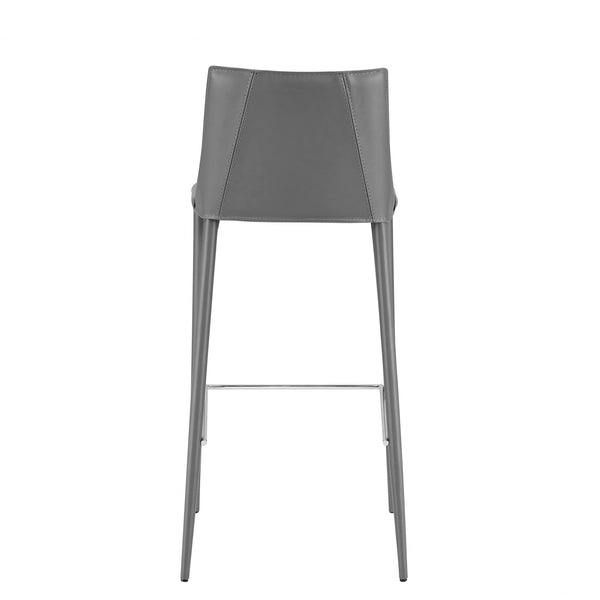 Homeroots 30" Gray Steel Low Back Bar Height Bar Chair   400606