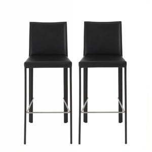 Homeroots Set Of Two 30" Steel Low Back Bar Height Bar Chairs   400608
