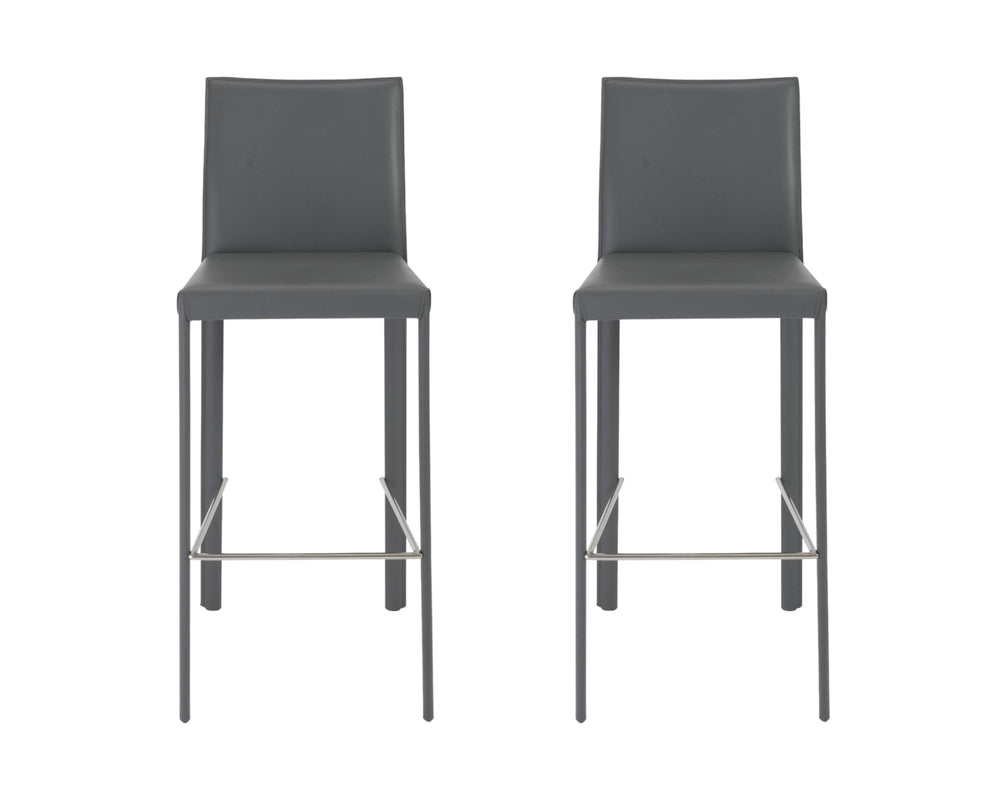 Homeroots Set Of Two 30" Steel Low Back Bar Height Bar Chairs   400609