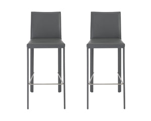Homeroots Set Of Two 30" Steel Low Back Bar Height Bar Chairs   400609