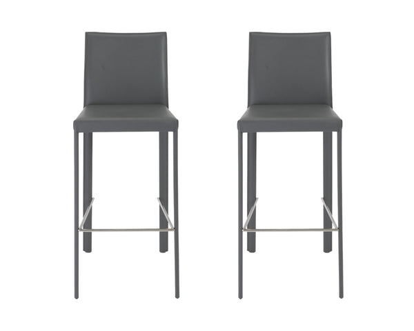 Homeroots Set Of Two 30" Steel Low Back Bar Height Bar Chairs   400609