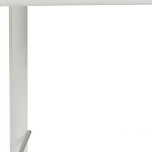 Homeroots Set Of Two 30" White Steel Low Back Bar Height Bar Chairs   400610