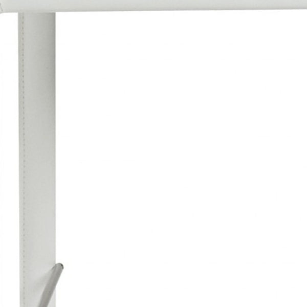 Homeroots Set Of Two 30" White Steel Low Back Bar Height Bar Chairs   400610