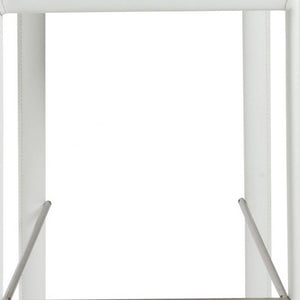 Homeroots Set Of Two 30" White Steel Low Back Bar Height Bar Chairs   400610