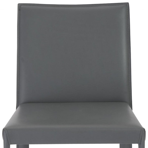 Homeroots Set Of Two 26" Gray Steel Low Back Counter Height Bar Chairs   400612