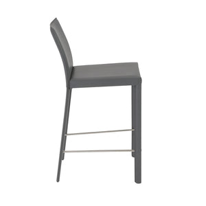 Homeroots Set Of Two 26" Gray Steel Low Back Counter Height Bar Chairs   400612