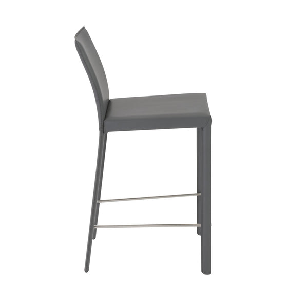 Homeroots Set Of Two 26" Gray Steel Low Back Counter Height Bar Chairs   400612