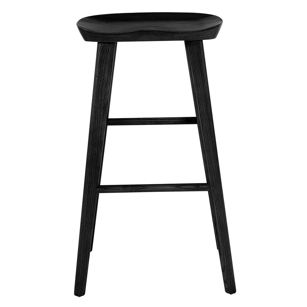 Homeroots 29" Black Manufactured Wood Backless Bar Height Bar Chair   400616