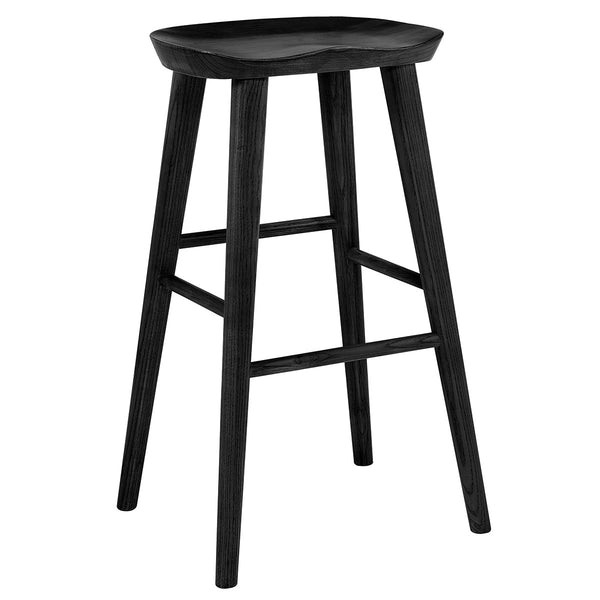 Homeroots 29" Black Manufactured Wood Backless Bar Height Bar Chair   400616