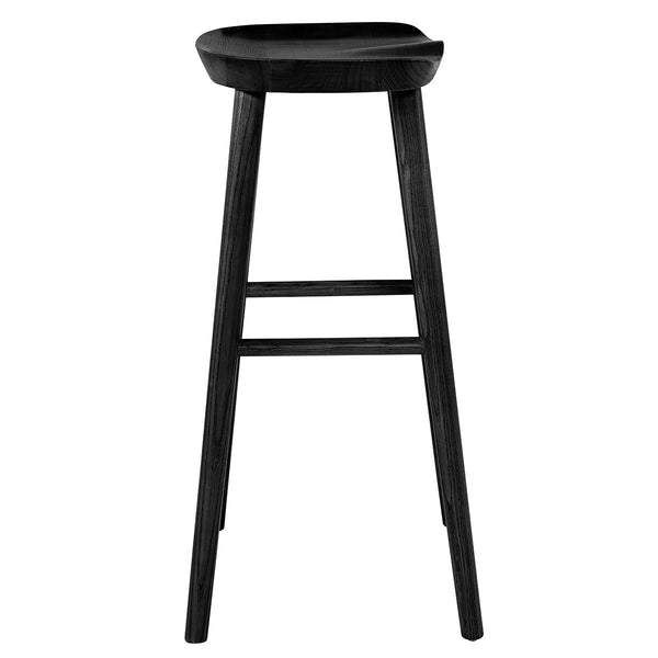 Homeroots 29" Black Manufactured Wood Backless Bar Height Bar Chair   400616