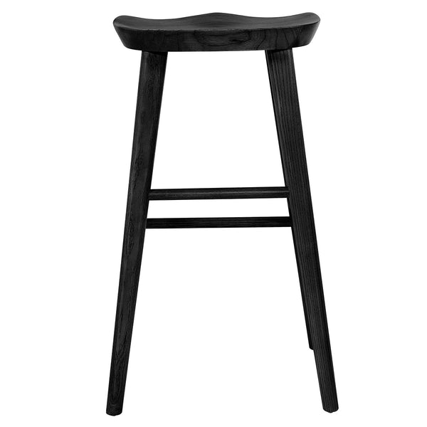 Homeroots 29" Black Manufactured Wood Backless Bar Height Bar Chair   400616