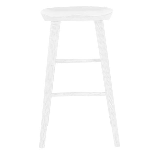 Homeroots 29" White Manufactured Wood Backless Bar Height Bar Chair   400617