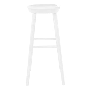 Homeroots 29" White Manufactured Wood Backless Bar Height Bar Chair   400617